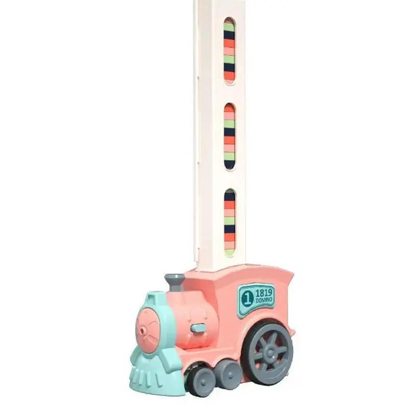 Kinder Domino Puzzle Bausteine mit Automatischem Kleinen Zug Ketten Domino Kettenreaktion Baukasten