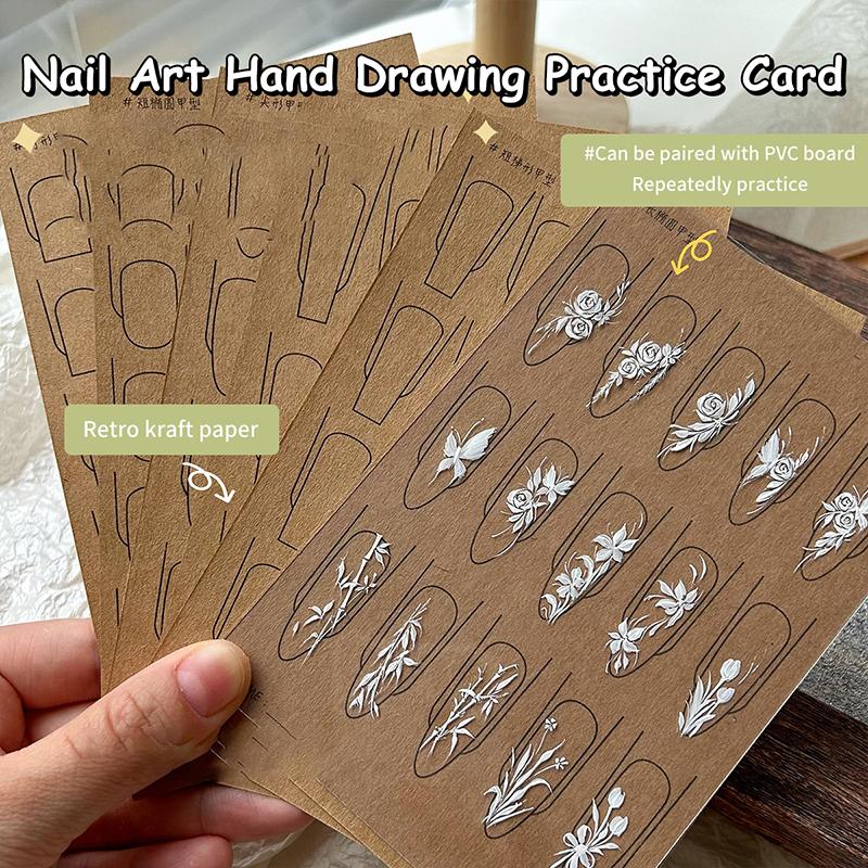 Nail Art Lines Practice Paper Drawing Template Painting Learning book Εργαλεία μανικιούρ Uv Gel Polish Οδηγός Αξεσουάρ νυχιών