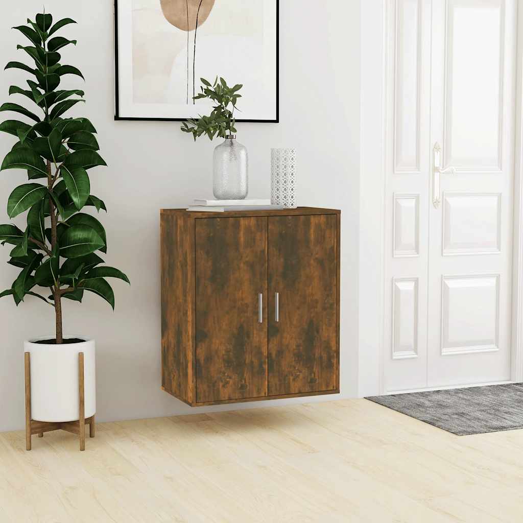 Shoe Cabinet Smoked Oak 60 x 35 x 70 cm Particleboard