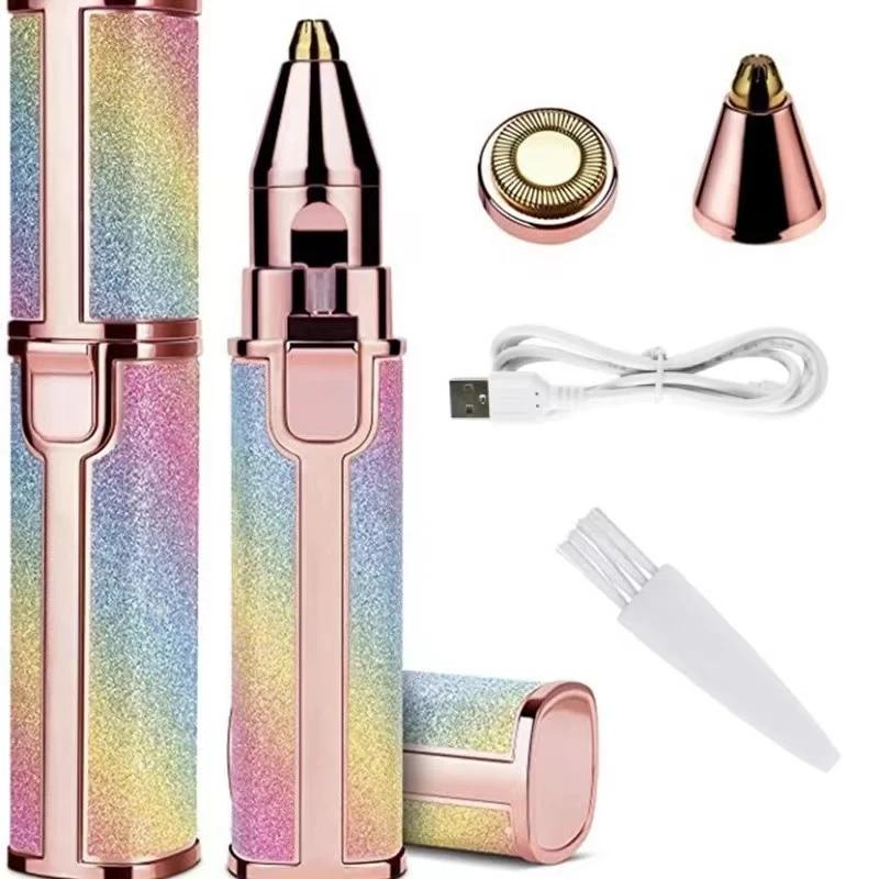 Mini Painless Razor Shave Shaver Portable 2 IN 1 Electric Epilator Eyebrow Trimmer Women's Body Facial Lip Epilator Rechargeable