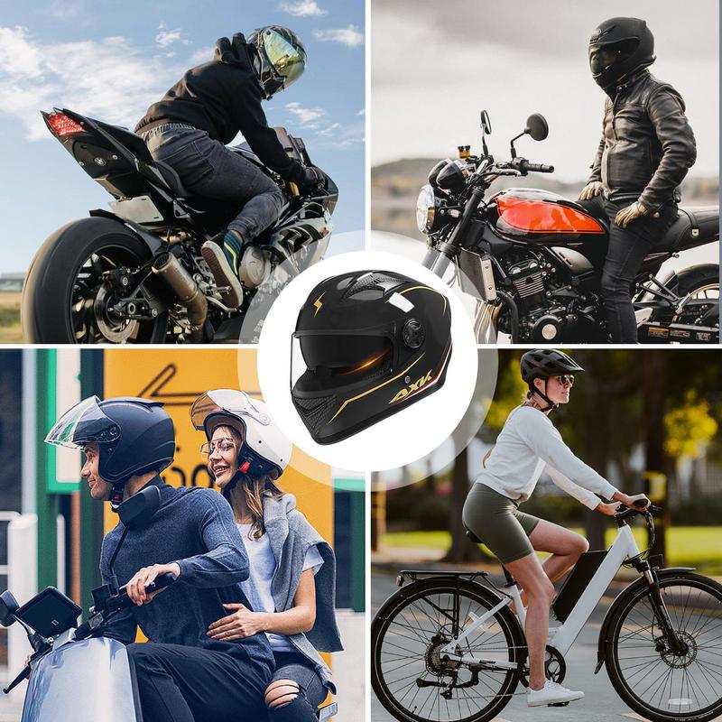 Dual Visor Motorcycle Headwear Full Face Street Bike Headgear With Dual Visor Mountain Bike Headwear For Motorcycles Scooters &