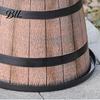 Brown Rustic Plant Pot Flowerpot Barrel Style Pots with Built-In Drainage Holes 8" Plastic-Inspired Finish Extra-Large, Thick Planter for Patio Garden
