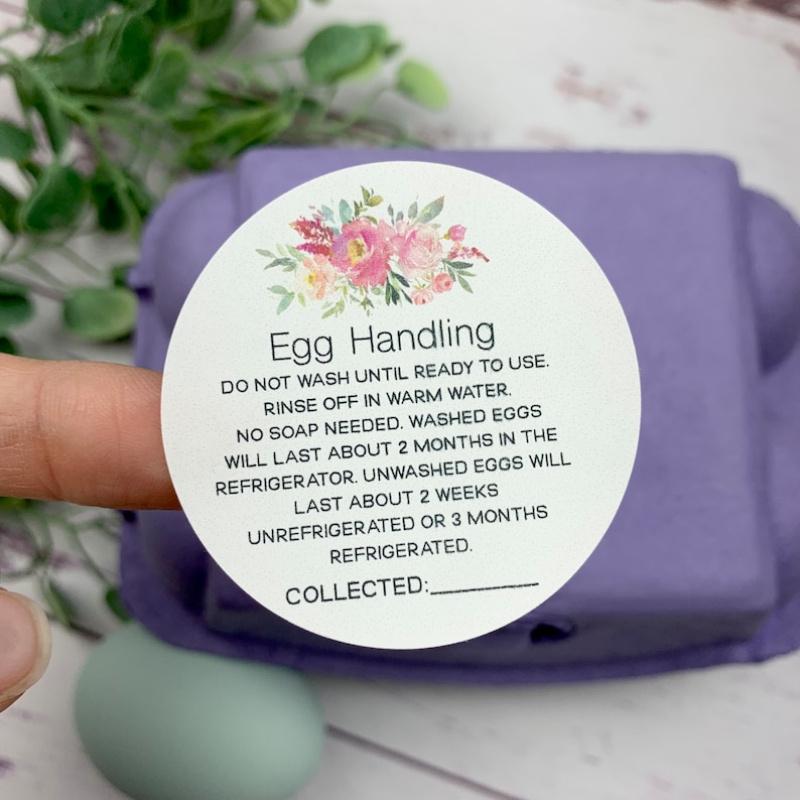 Egg Handling Egg Carton Sticker - Chicken Stickers - Farm Fresh Stickers - Egg Carton Sticker - Chickens - Chicken Lover Gift Idea