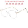 Transparent White Polygon Finished Myopia Eyewear Women Big Frame Minus Degree Diopter Glasses  Prescription 0 -0.5 -1.0 To -6.0