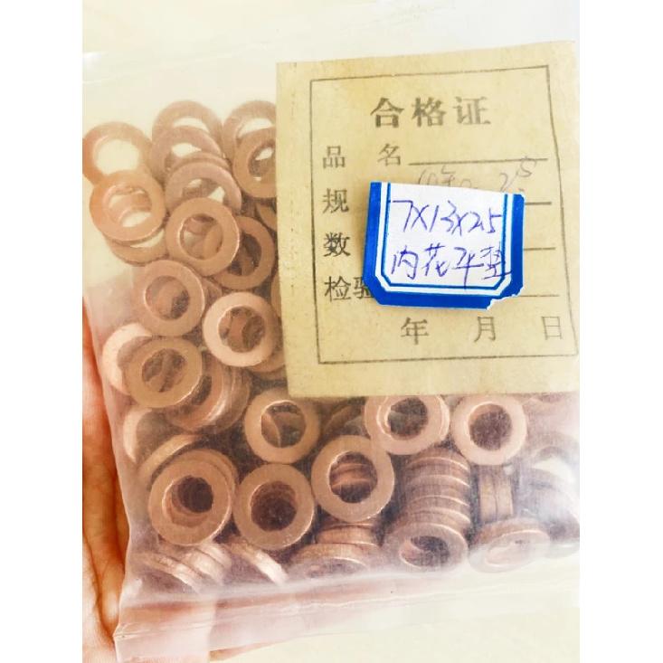 100PCS 10×15mm 7×13mm /15mm Diesel Common Rail Injector Nozzle Copper Seal Washer Fuel Pump Gasket Pad for   CAT