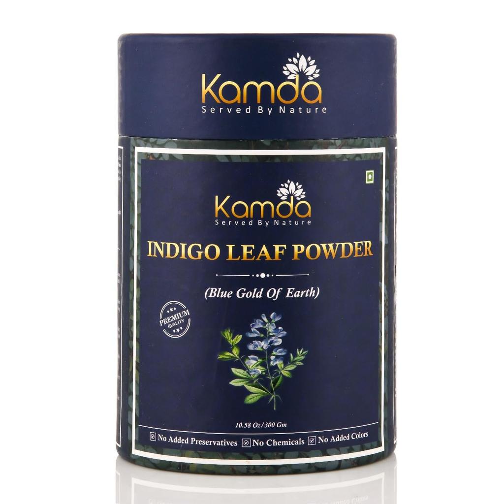 Kamda Natural Indigo Powder Complete DIY Kit for Hair & Beard | Indigo Leaf Powder for Post-Henna Black Hair Color | Chemical-Free, No PPD, No Ammon