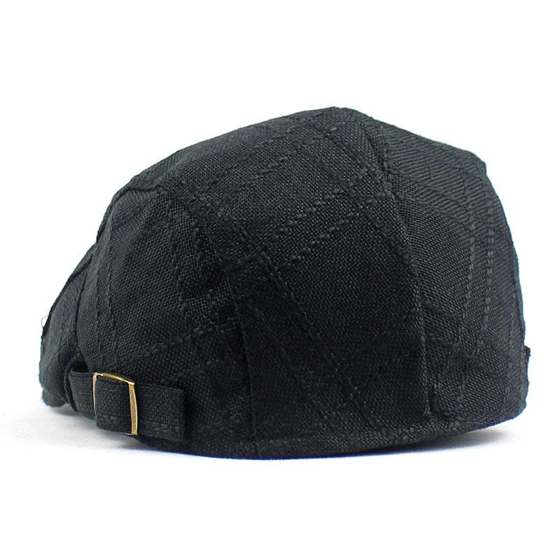 Berretto in cotone e lino moda uomo e donna berretto traspirante nuovo cappello a righe forward