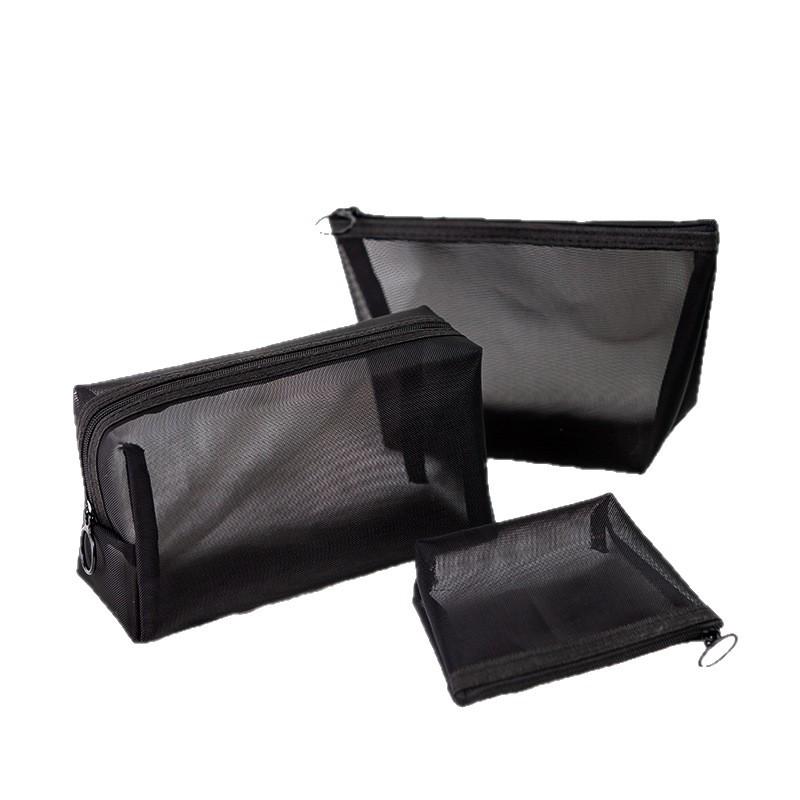 Popular Portable Nylon Mesh Makeup Bag – Transparent Small Cosmetic and Toiletry Storage for Travel