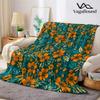 Coperta in Flanella Color Teak e Fiore d'Arancio Calda Morbida Halloween Natale Divano Caldo Accogliente Decorazione Decorativa Regalo per Tutte le Stagioni