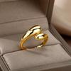 Smooth Double Ball Beads Open Rings for Woman Gold Color Adjustable Geometric Couple Rings Wedding Jewelry Accessories Gift