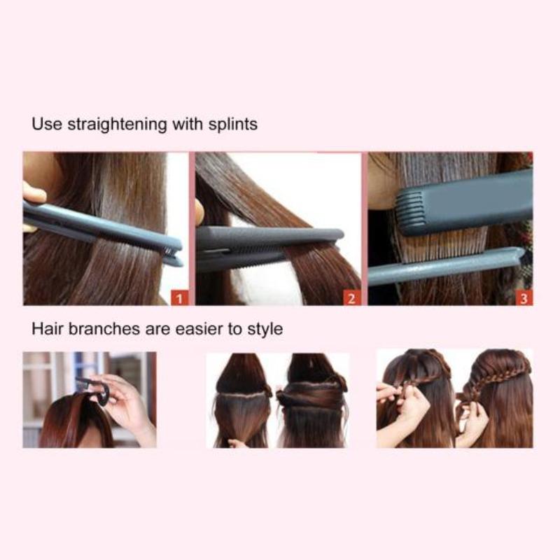 1Pc Hair Comb V Shape Clip-Type Multi-purpose Comfortable Grip Anti-slip Hair Straighten Reusable Salon Comb Hold Tongs Hair Styling Tools for