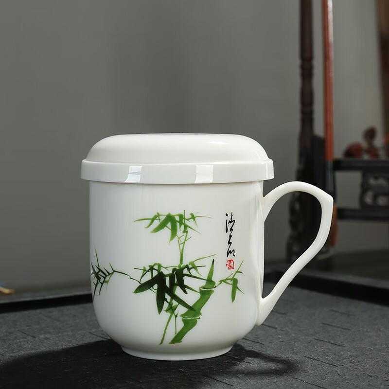 Chaxun Gilded White Porcelain Office Mug with Filter