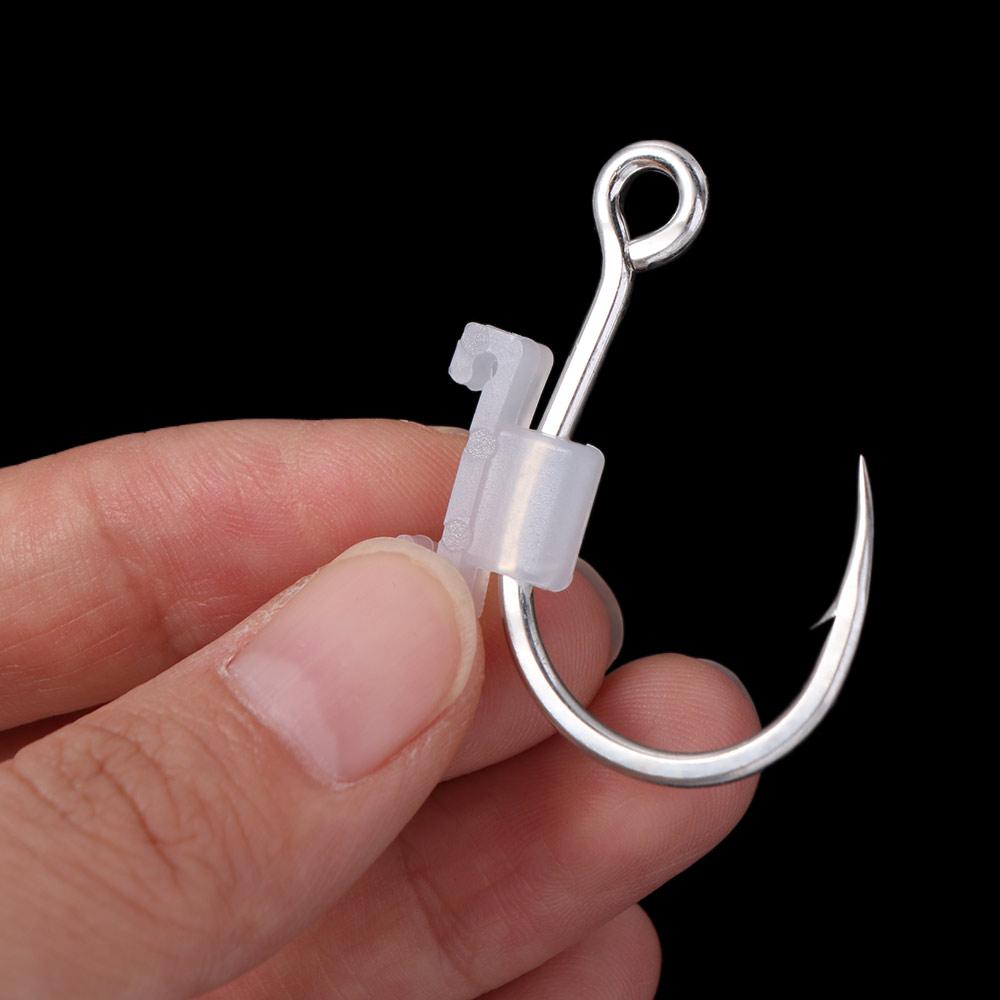 10Pcs Perforated Design Luminous Live Shrimp Fishing Hooks Sea Bass Carbon Steel Hook  Grouper
