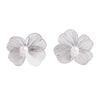 Silver Color Elegant Hollow Flower Earrings Big Silver Exaggerated Flower Earrings  Jewelry Gifts