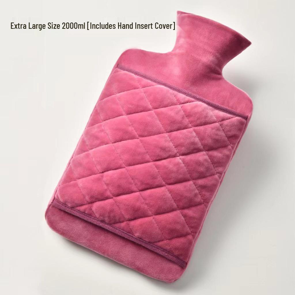 Large Cute Plush Hand Warmer: Explosion-Proof, Thickened Hot Water Bottle with Pocket and Cloth Cover