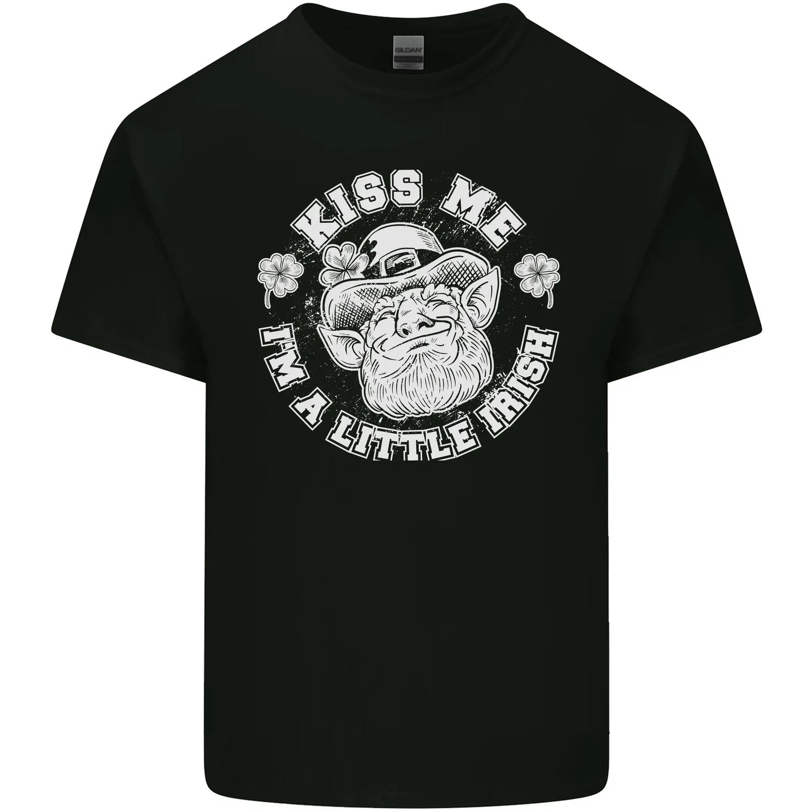 St Patricks Day Kiss Me Im a Little Bit Irish Kids T-Shirt Childrens 2XL