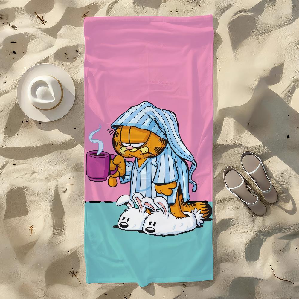 Cartoon The G-Gar-field and Dog Towel For Swim Yoga Gym Quick Drying Soft and skin-friendly Beach Towels All-Season