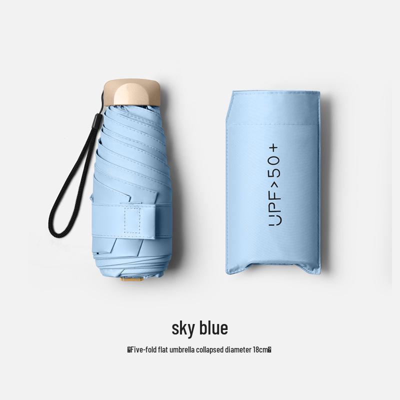 Women's Compact Sunscreen Mini Folding Umbrella - Travel-Size, Rain or Shine, Customizable Design