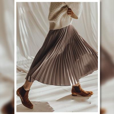 Skirt for Women Fashion Spring Summer Solid Side Zip Pleated Female High Waist Elegant A-line Long Midi Skirts Mujer