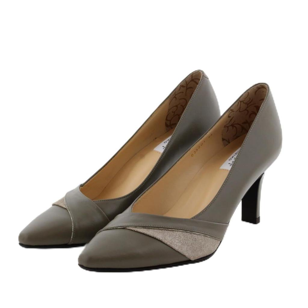 Himiko (Himiko) Switch Design Pointed Toe Pumps / 633301 Gray 240