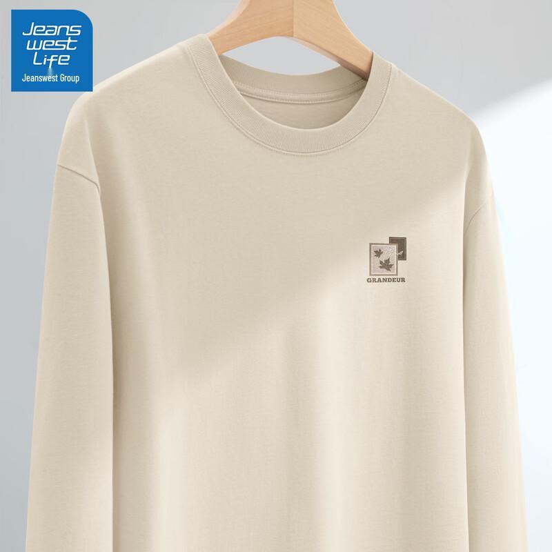 JEANSWEST LIFE Men's Letter Print Long Sleeve T-Shirt