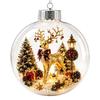 Transparent Ball Christmas Decoration Mini Holiday Scene 3.15 Inch Plastic Xmas Tree Hanging Keepsake Gift