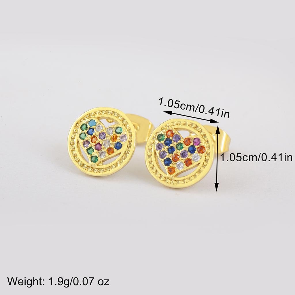 Nidin New Classic Design Heart Shape Heart Crystal Zircon Stud Earrings For Women Female Birthday Party Ear Jewelry Fine Gifts