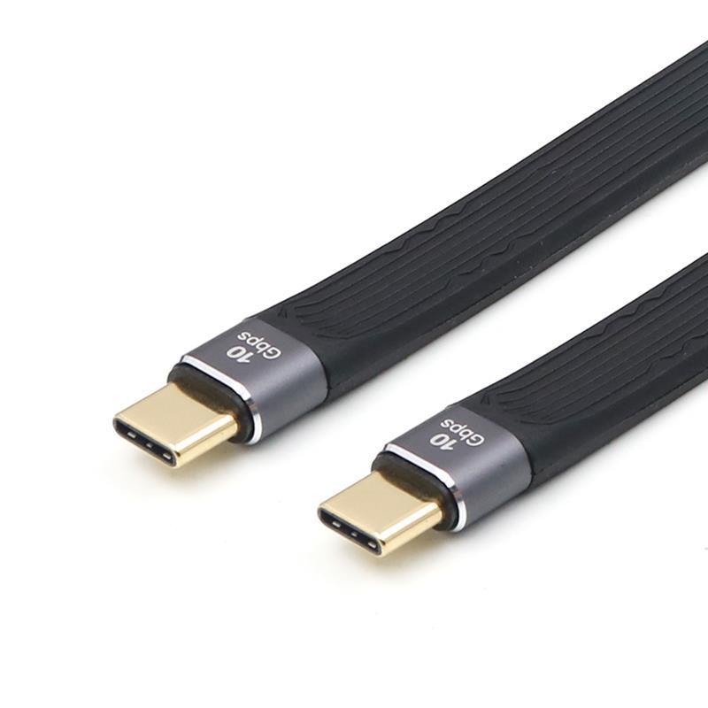 65W Fast Charge Type-C Public to Public Data Cable Ultra Short Portable PD Fast Charging Mobile Power Short Flexible Flat Cable
