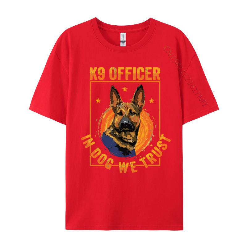K9 In Dog We Trust Shepherd Thin Blue Light Tshirt Cotton Tops T Shirt for Male Beach Top Tshirts Holiday Plain Shirt