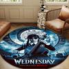 Wednes-day Gothic Family Reunion Round Rug for Livingroom,Bedroom, Palyroom, Chair Rug, Area Rug, Circle Carpet, Large Size Fan Christmas Gift
