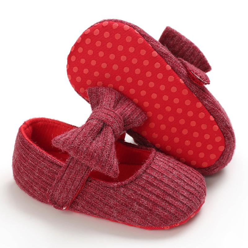Jarní a podzimní bojové 0-1 rok staré dítě Učící boty Měkké podrážky pletených dětských bot Versic Princeznovské boty