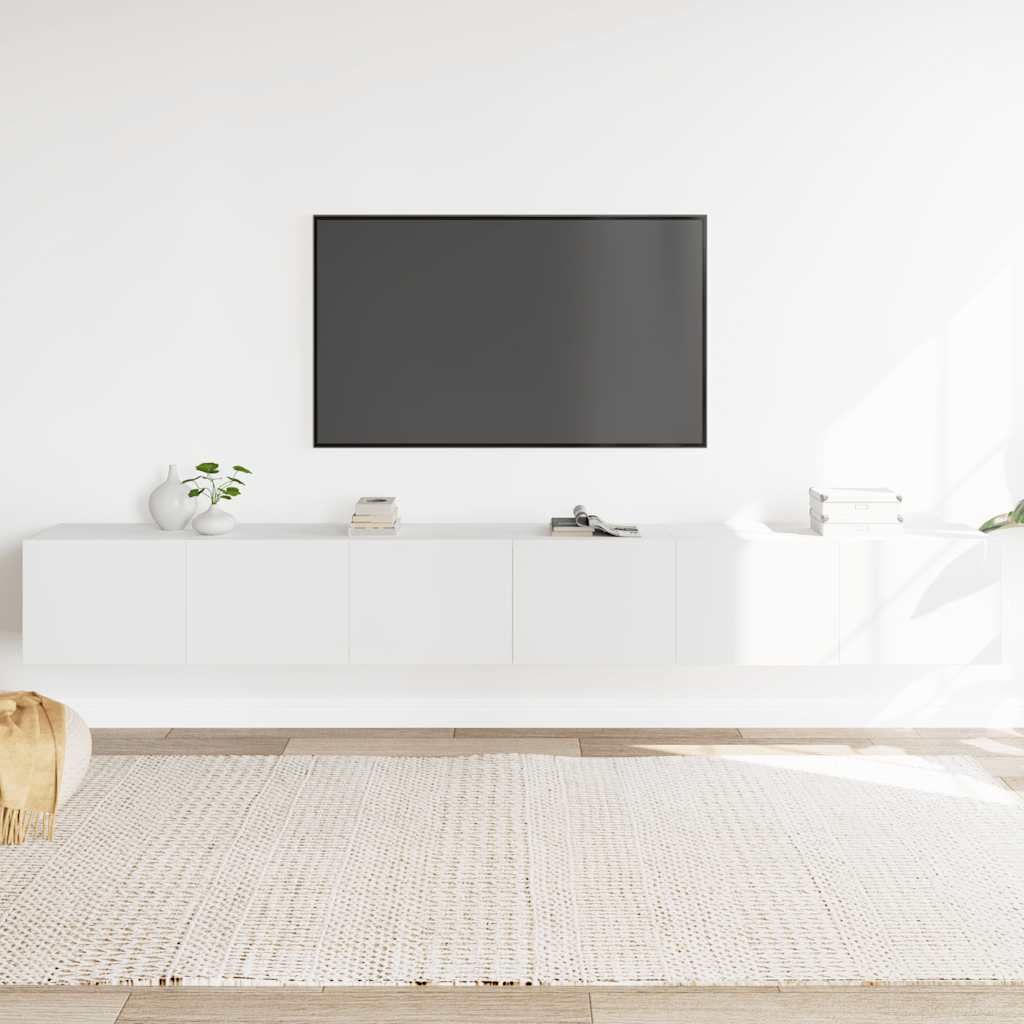 3 Piece TV Cabinet Set White Particleboard
