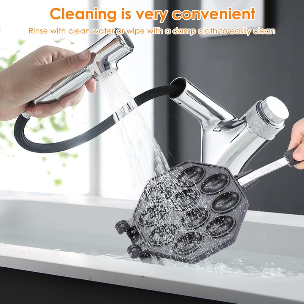 10 Holes Walnut Cookie Mold Heats Evenly Aluminum Alloy Oreshki Pastry Maker Non-stick with Detachable Handle Kitchen Utensils