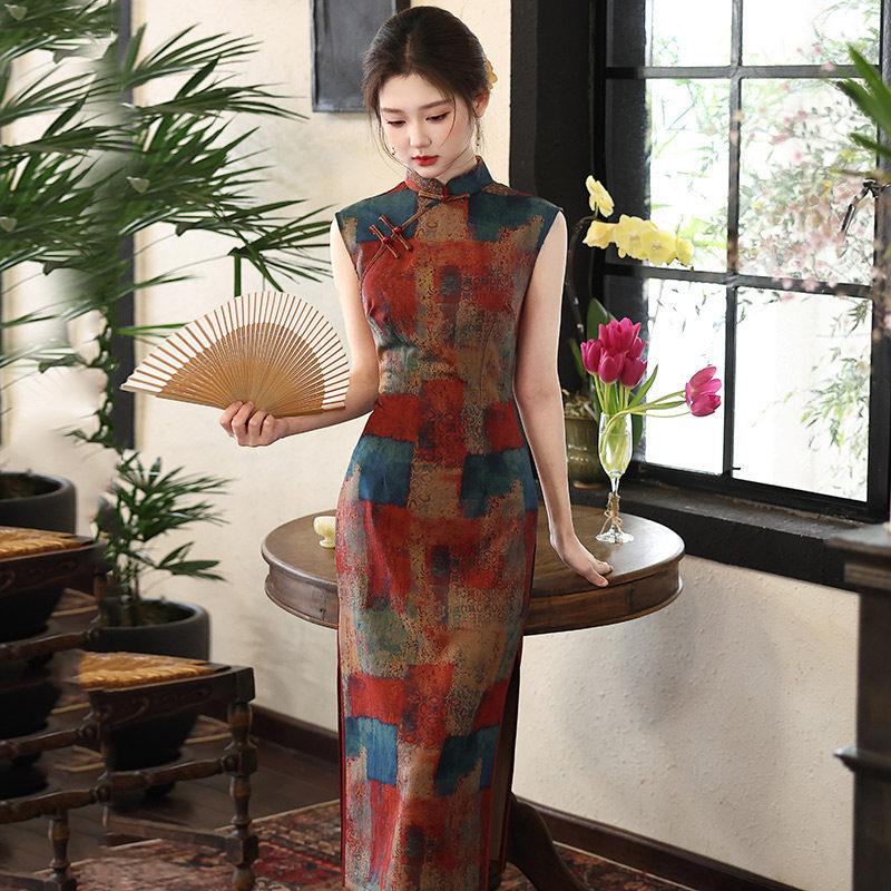 Republic of China style new Chinese sleeveless Suzhou long cheongsam improved young 1011 new women's high sense summer