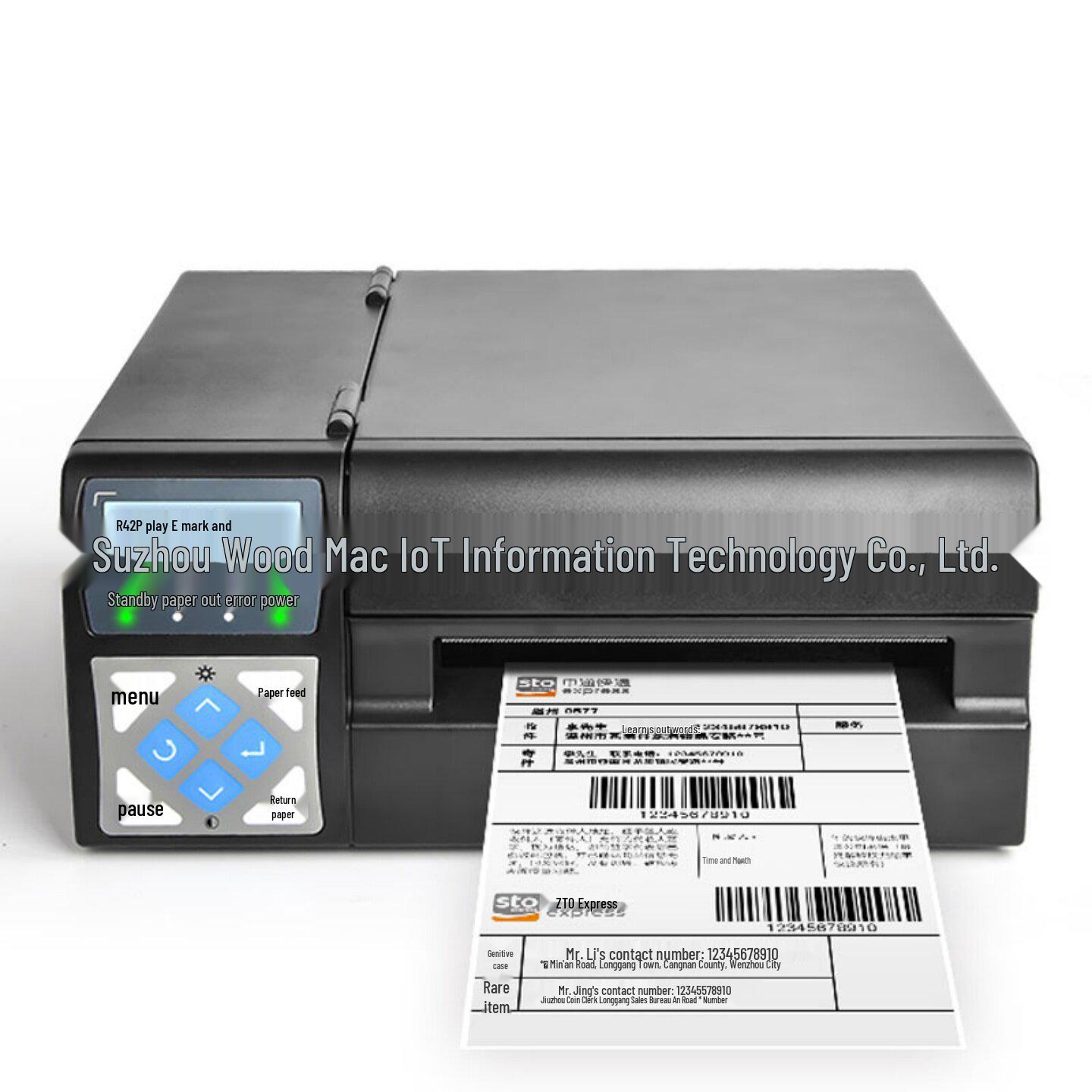 Han Yin R32P/R42P/R42X High-Speed Industrial Printer for Shipping Labels R32P (Metal Case) with Label Holder + Cleaning Pen