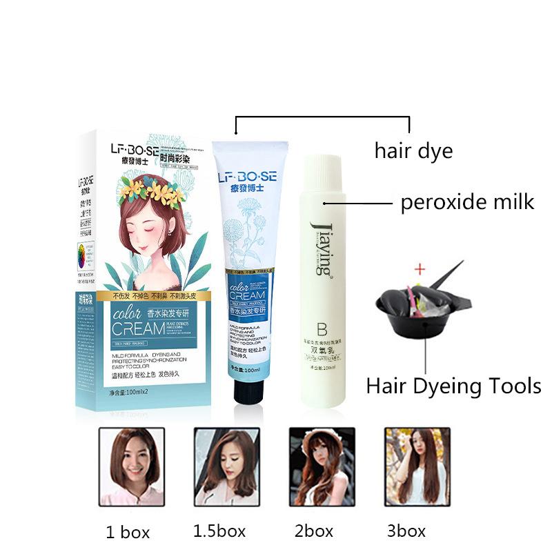 Modisches neues Haarfärbemittel mit Pflanzenextrakten für Männer, Frauen, Studenten, Haarfärbemittel in Schwarz, Blau und Braun, Haarfärbemittel-Set, Haarfärbemittel kann weißes Haar für ältere Menschen abdecken