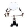 Adjustable Helping Hand Magnifier Magnifying Glass Jewelry Clamp Holder Stand 360 Degree Rotatable Lens with 2 Alligator