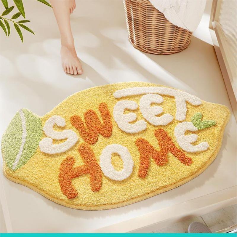 Little Fresh Fruit Special Imitation Cashmere Carpet Warm Machine Washable Bathroom Door Carpet Porch Mat Home Decor
