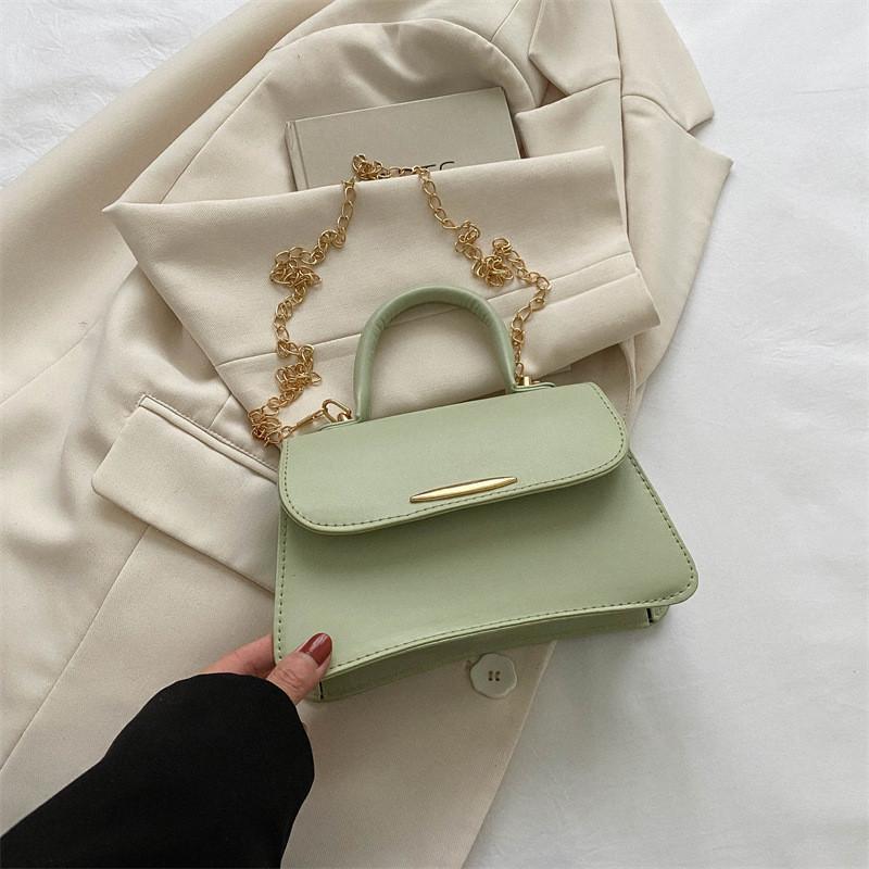 Chic Korean Style Chain Small Square Bag For Fall Trendy Casual Crossbody Handbag