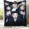 HD Stray Kids Kpop Star Flannel Blanket,Ultra Soft Warm Plush Throw for Home Bedroom Bed Sofa Cover Camping Picnic Gift
