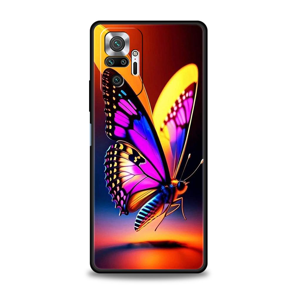 Butterfly Phone Case Cover for Redmi 13C 10C Note 13 12 10 11 Pro Plus 7 8T K40 K50 Gaming Pro Plus 5G Soft TPU Shell Capas Bags