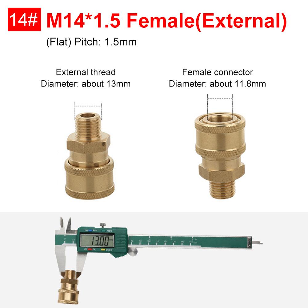 Pressure Washer Connector Professional Adapter 1/4 Quick Disconnect M14 M22 Male Female Coupler Car Washing For Bmw Tesla VW