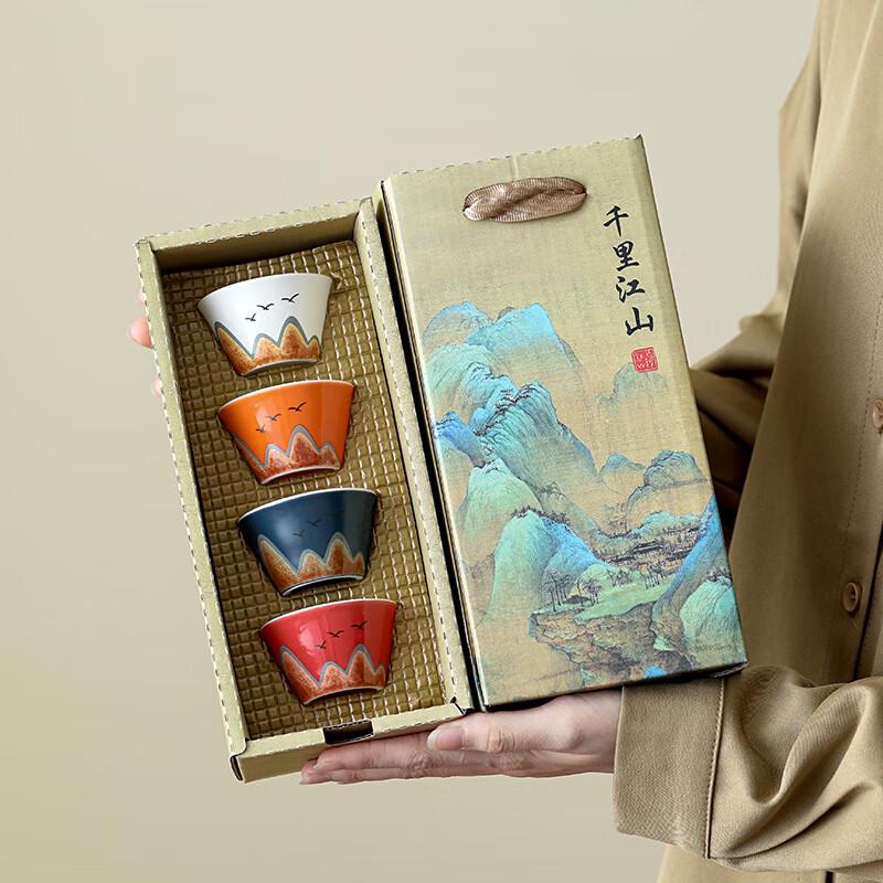 Керамический чайный набор в стиле Музея Гугун 45ml 4-Color Cups