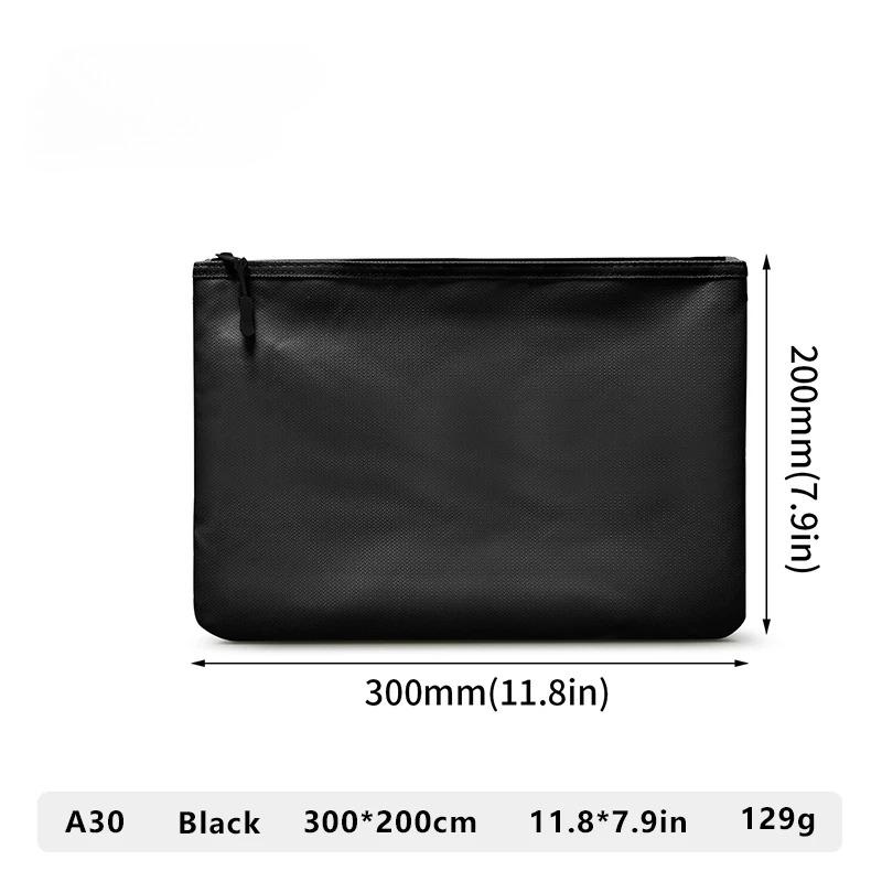 Portable Fireproof Waterproof Document Envelope File Folder Cash Pouch With Zipper Fireproof Safe Money Bag For Home Office