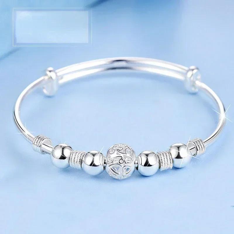 925 Silver Bracelet Double Layer Pearl Bracelet for Women Girl Vintage Luxury Design Bead Korean Jewelry Charm Bracelet