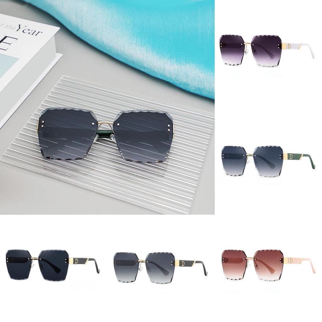 Fashion Frameless Polygon Sunglasses With Uv400 Protection For Outdoor Activities