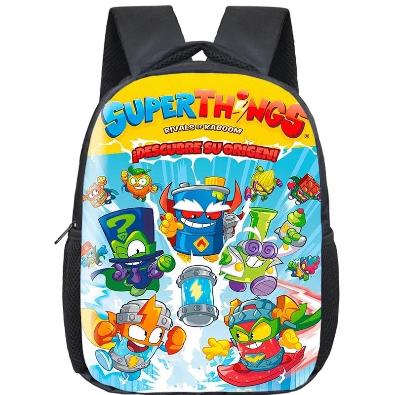 SuperThings Kindergarten Bags Funny Cartoon Backpack Waterproof Kids Bookbag SUPERTHINGS School Bag for Boys Girls Mochila