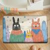 Adorable Cartoon Rabbit Doormat Non Slip Water Absorbent Pet Friendly Floor Mat Bathroom Entrance Indoor Home Decor