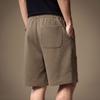 High-end American retro knitted casual shorts men's summer thin loose straight splicing fashionable five-point medium pants