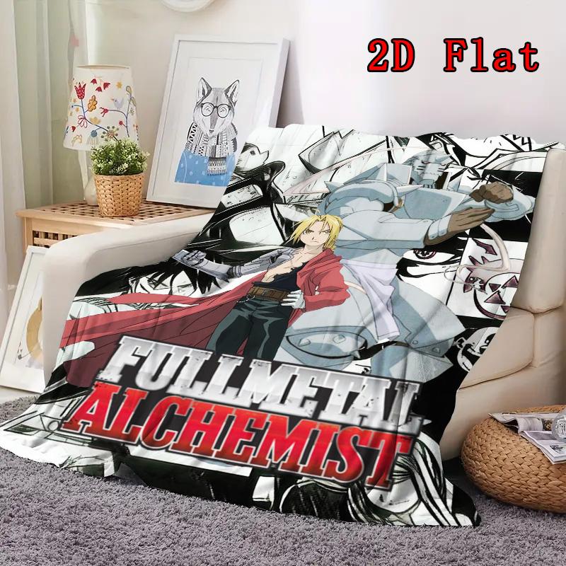 Fullmetal Alchemist 2D Flat Pattern Flannel Blanket High quality All Seasons Warmth and Comfort Perfect for Christmas Gifts.SMT0917267